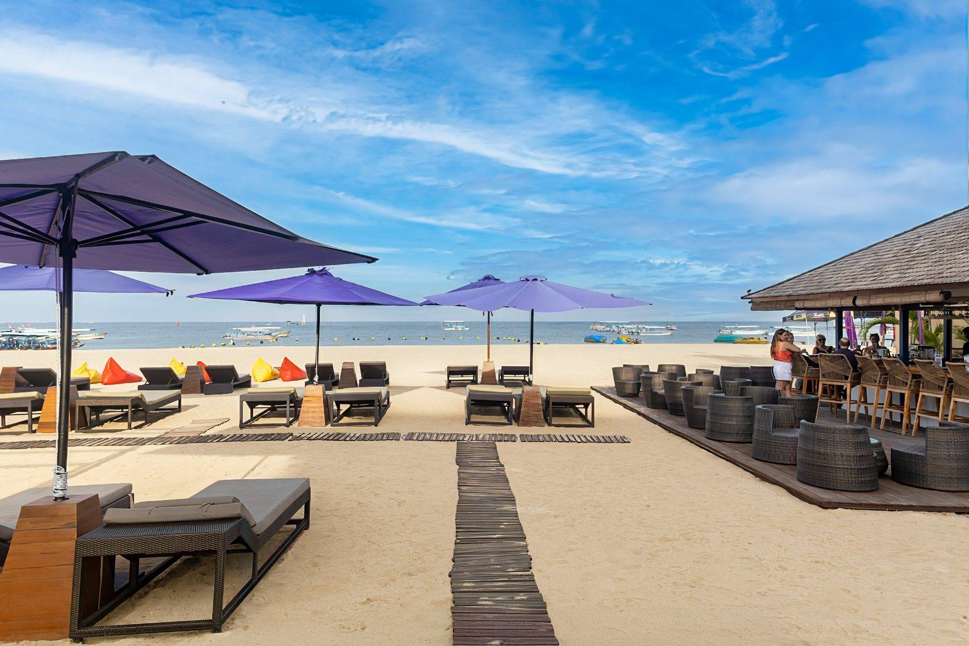 Sakala Beach Club Bali Front of The Sakala Beach Club Bali with views of the infinity pool and the iconic kul-kul towers