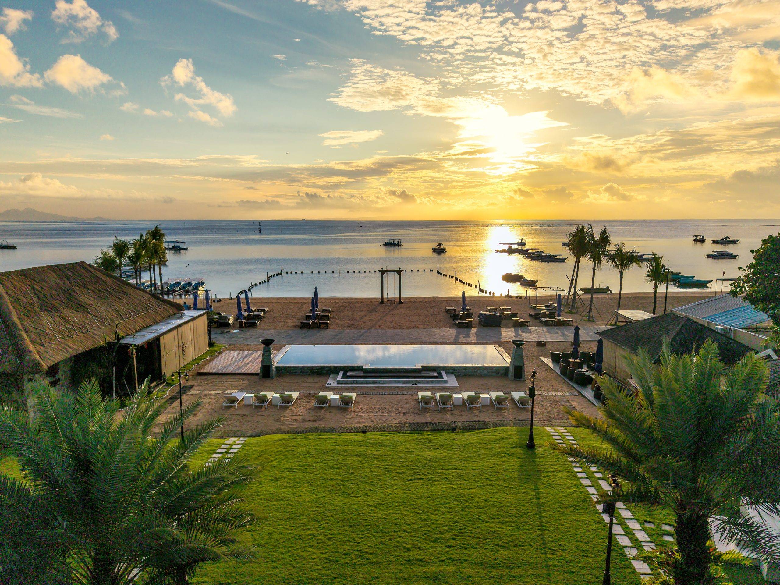 Sakala Beach Club Bali Entrance of The Sakala Beach Club Bali at the evening and dusk hour